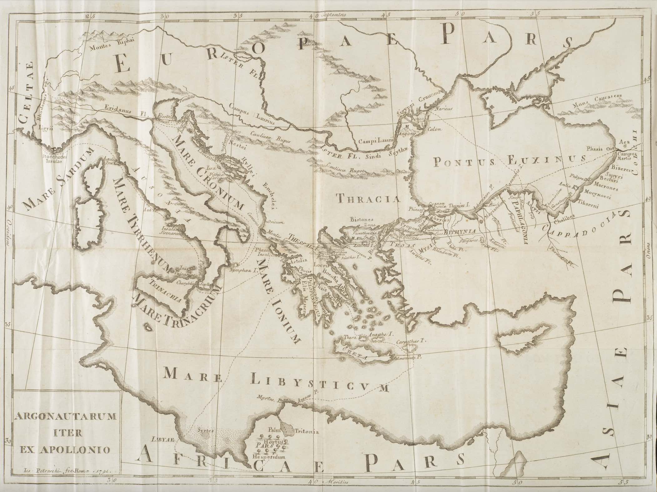 Apollonius Rhodius. <em>L'Argonautica di Apollonio Rodio tradotta, ed illustrata</em>. Translated by Cardinal Lodovico Flangini.<br>Rome: Venanzio Monaldini and Paolo Giunchi, 1791-1794.