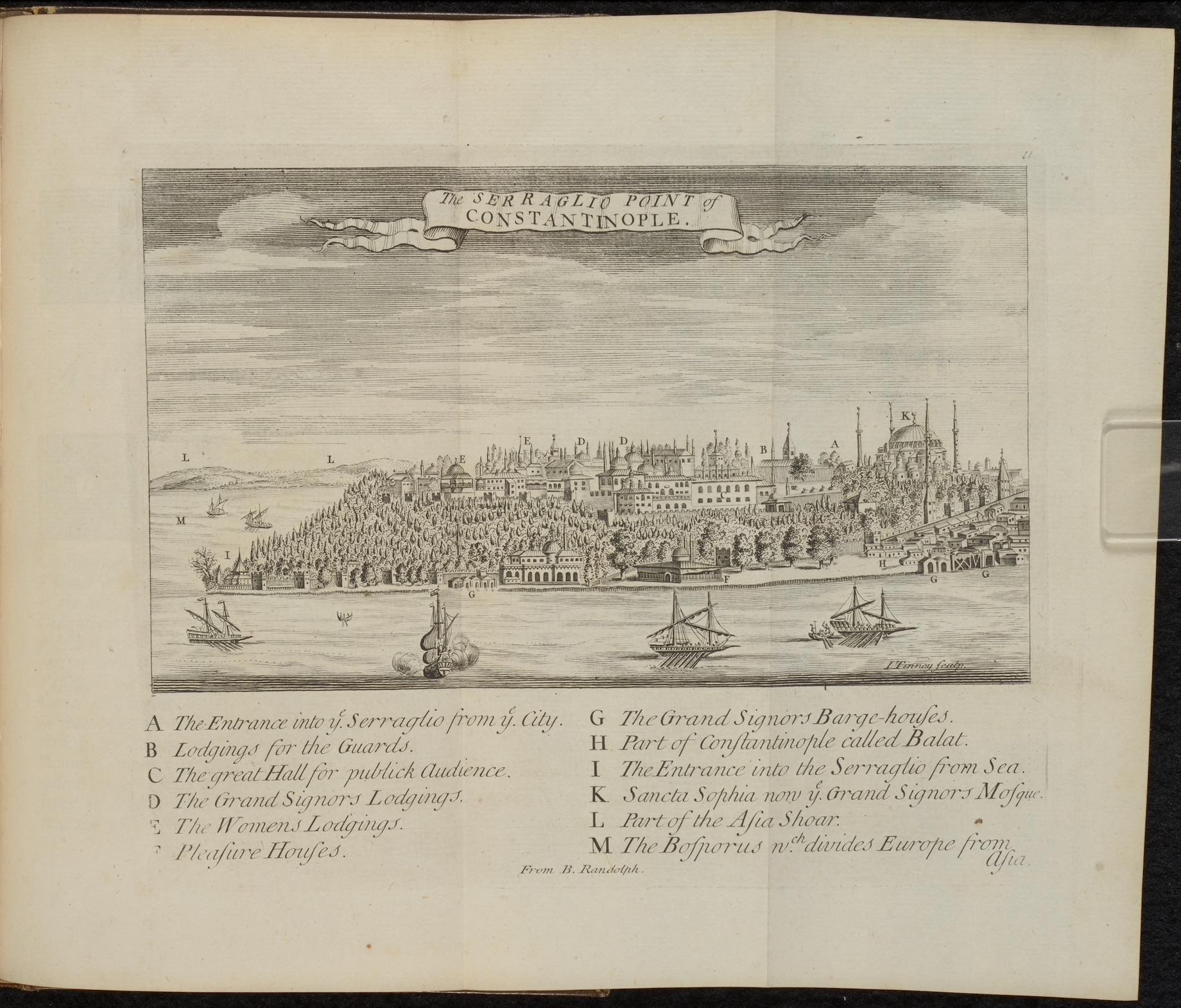 Pierre Gilles. <em>The antiquities of Constantinople. With a description of its situation, the conveniencies of its port, its publick buildings, the statuary, sculpture, architecture, and other curiosities of that city. With cuts explaining the chief of them. In four books</em>. Translated by John Ball. Engravings by John Tinney.<br>London: Printed for the benefit of the translator, 1729.